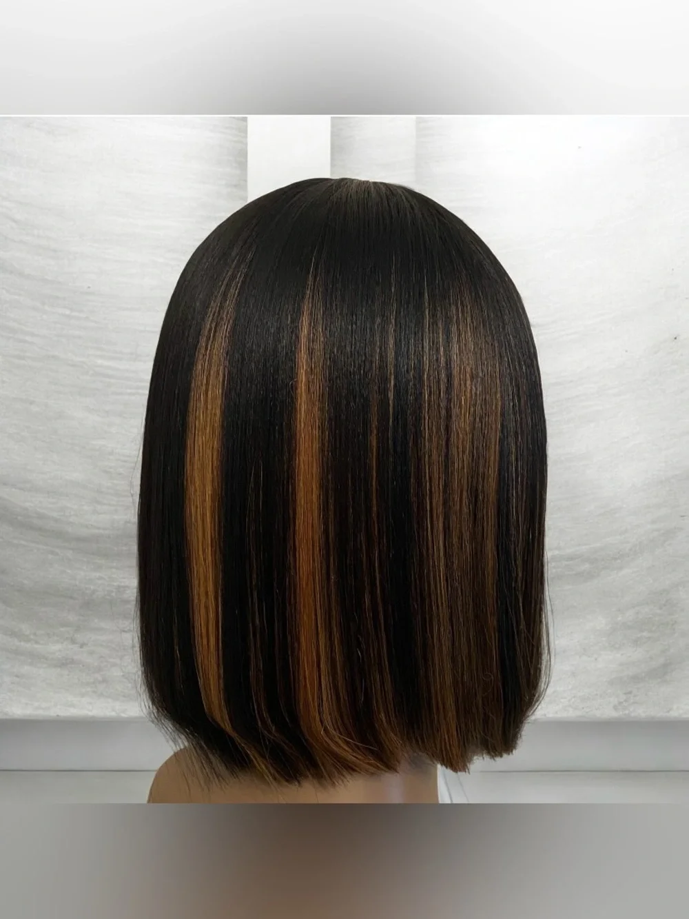 Black Straight Center-Part Bob Wig - Sleek Women Hair